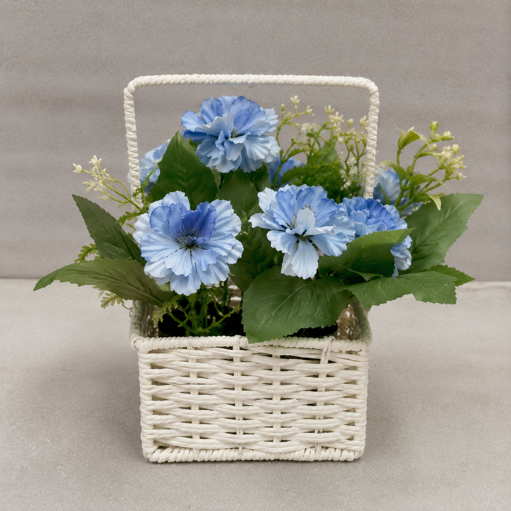 Artificial Blue Flower Basket (YM2257)
