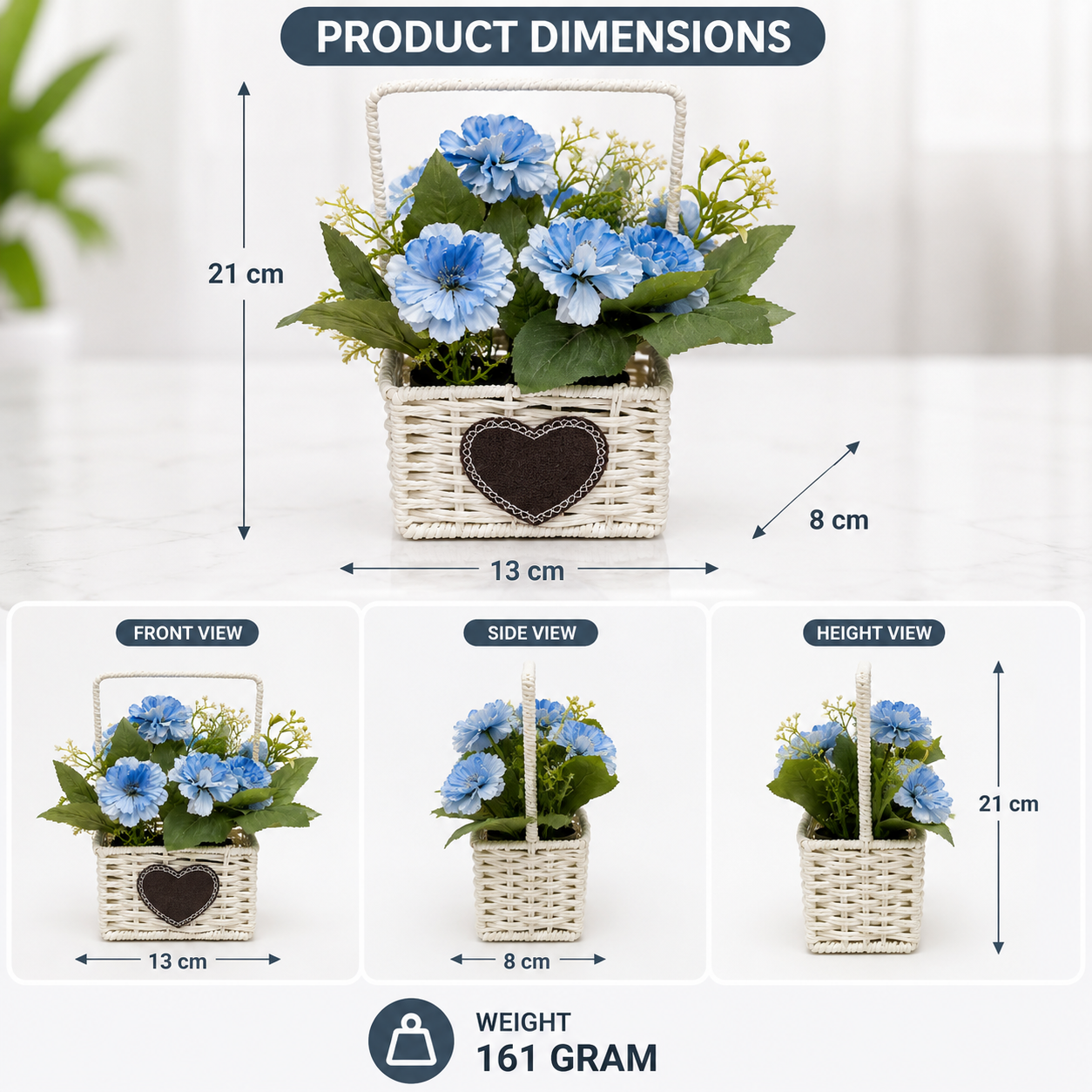 Artificial Blue Flower Basket (YM2257)