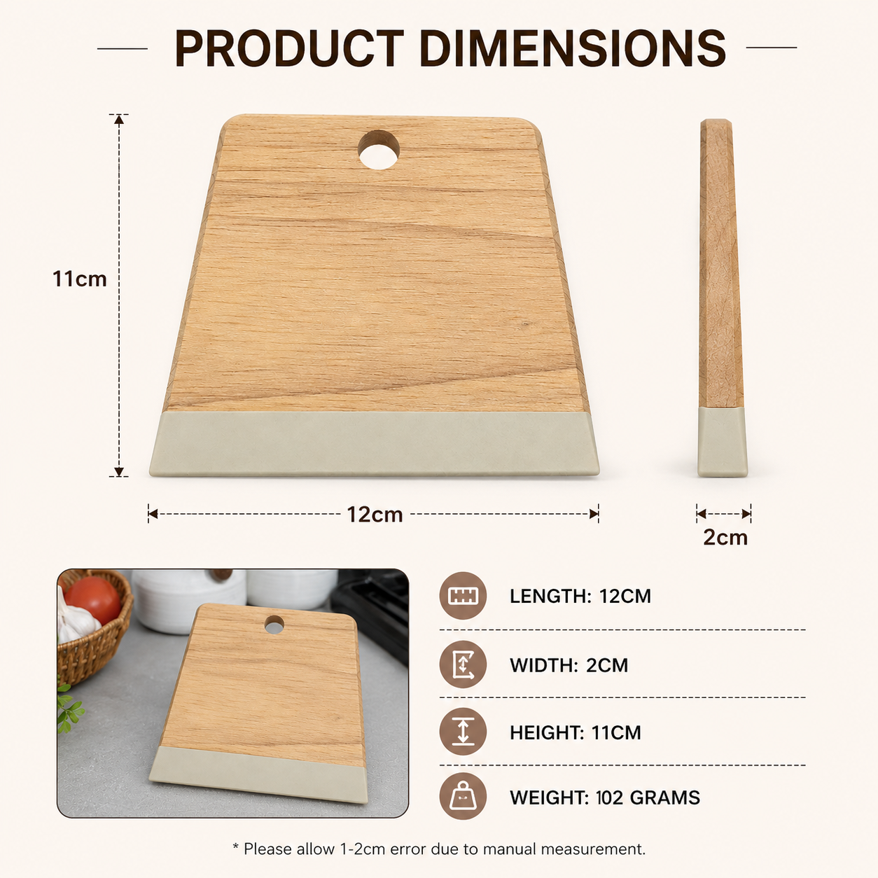 Wooden Kitchen White Spatula Scraper (YM933)