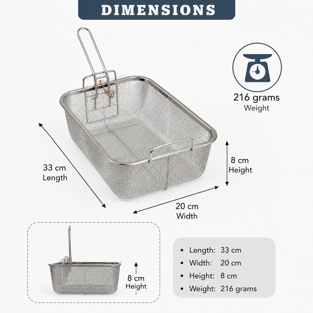 Premium Stainless Steel Deep Fry Strainer Basket (YM2007)