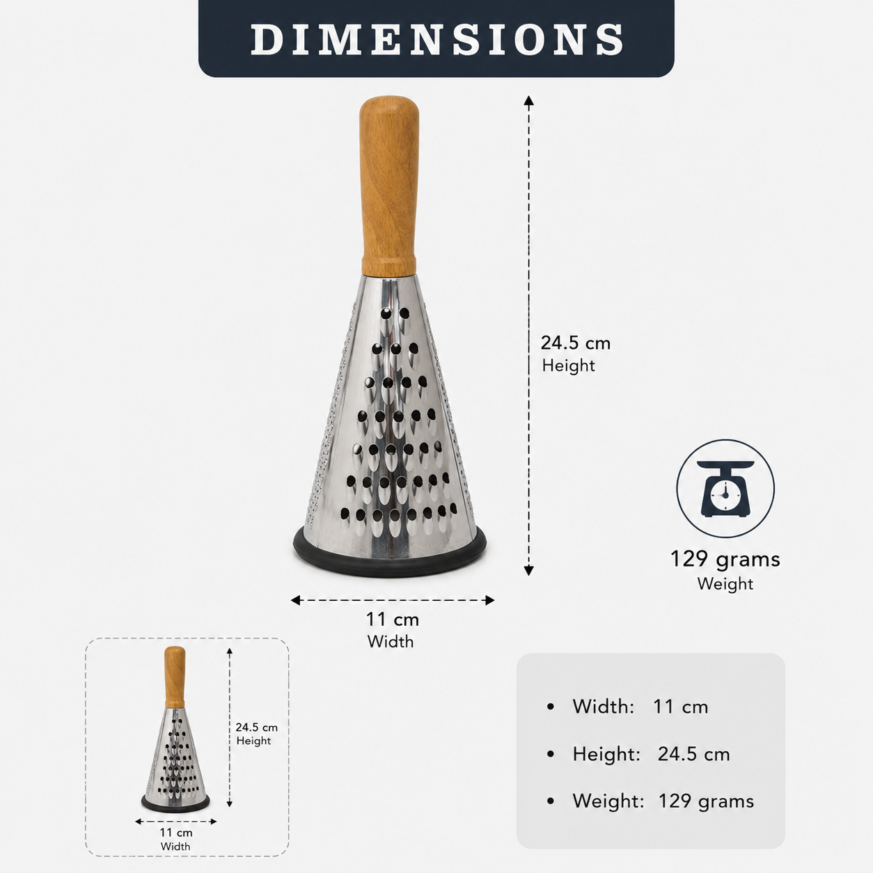 Premium Stainless-Steel Cone Grater (YM198)