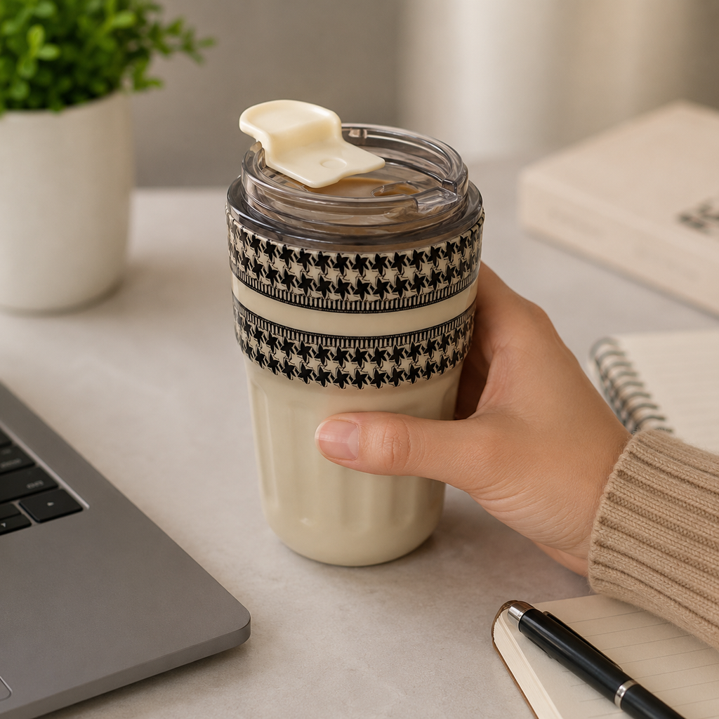 Vacuum Insulated White Coffee Tumbler Bottle 290ML (YM1525)