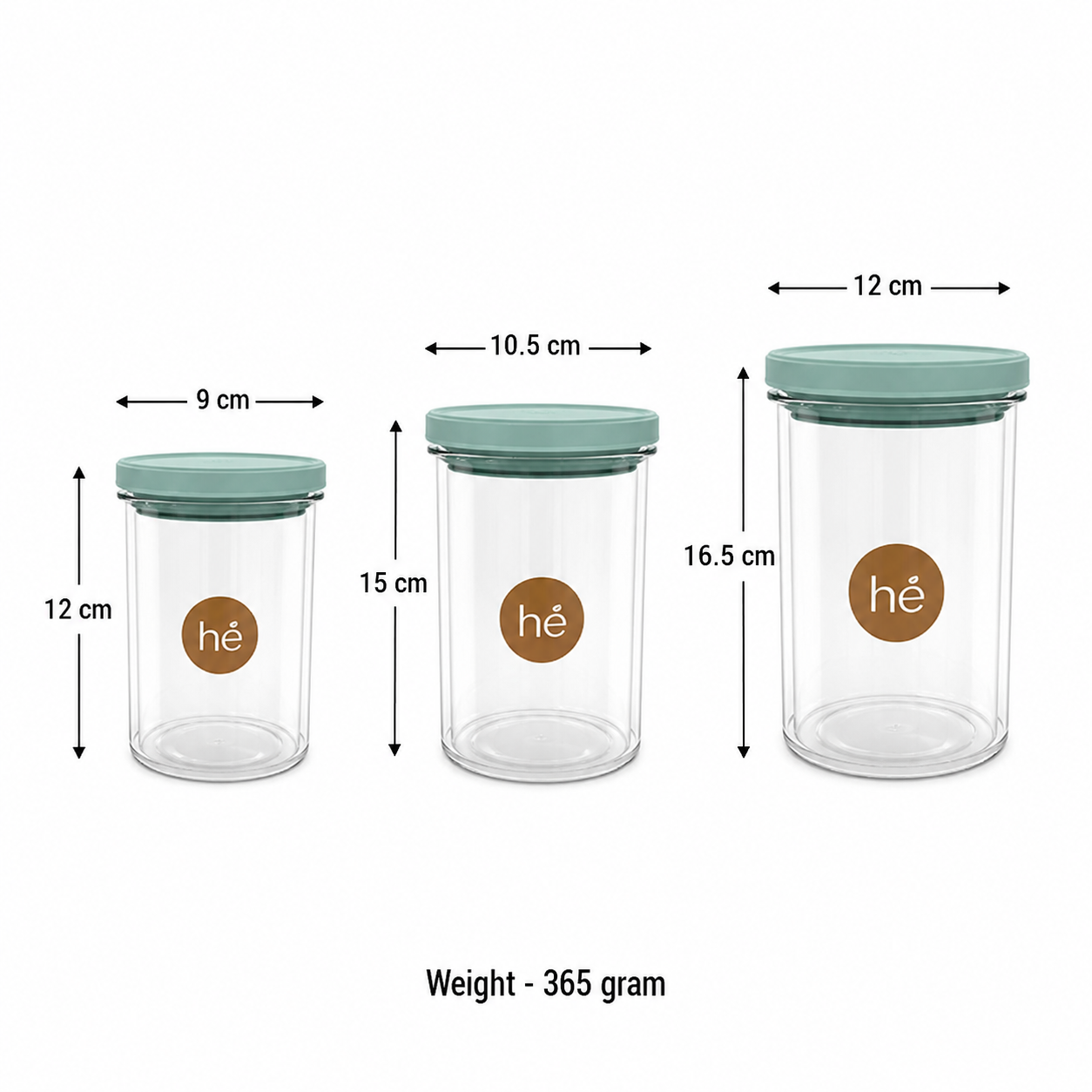 Set of 3 Glass Storage Jars with Blue Lids (YM2685)
