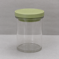 Set of 3 Glass Storage Jars with Green Lids (YM2685)