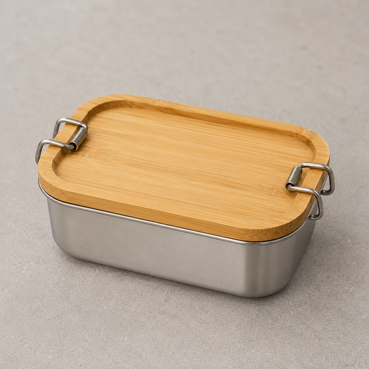 Stainless Steel Lunch Box with Bamboo Lid (YM2144)