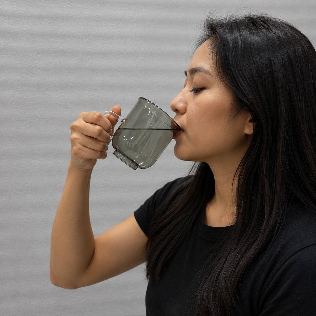 Black Glass Mug with handle (YM1683)