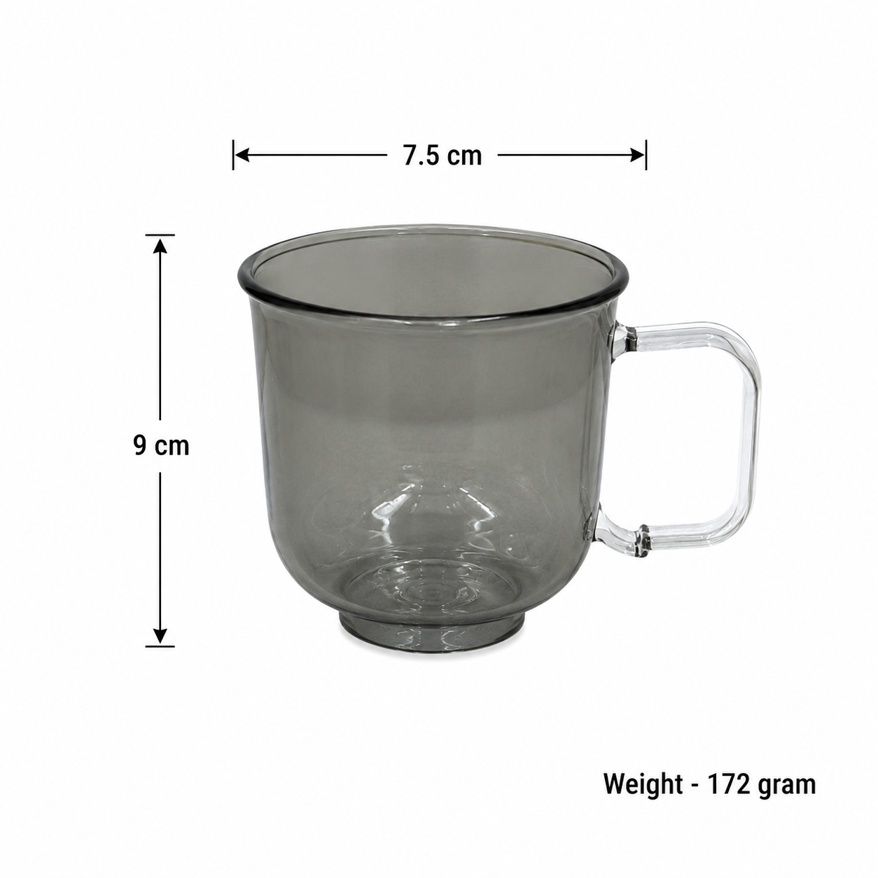 Black Glass Mug with handle (YM1683)