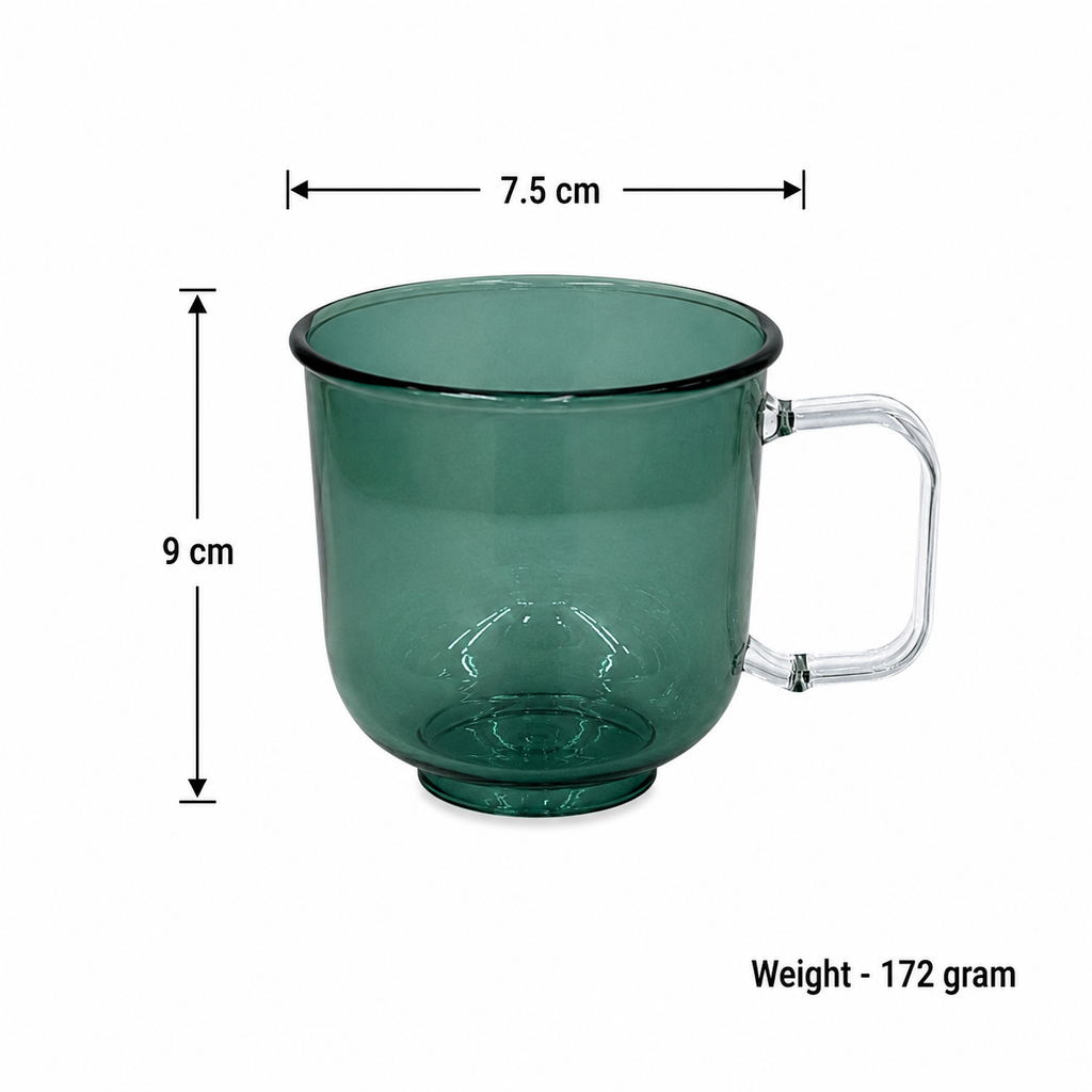 Green Glass Mug with handle (YM1683)