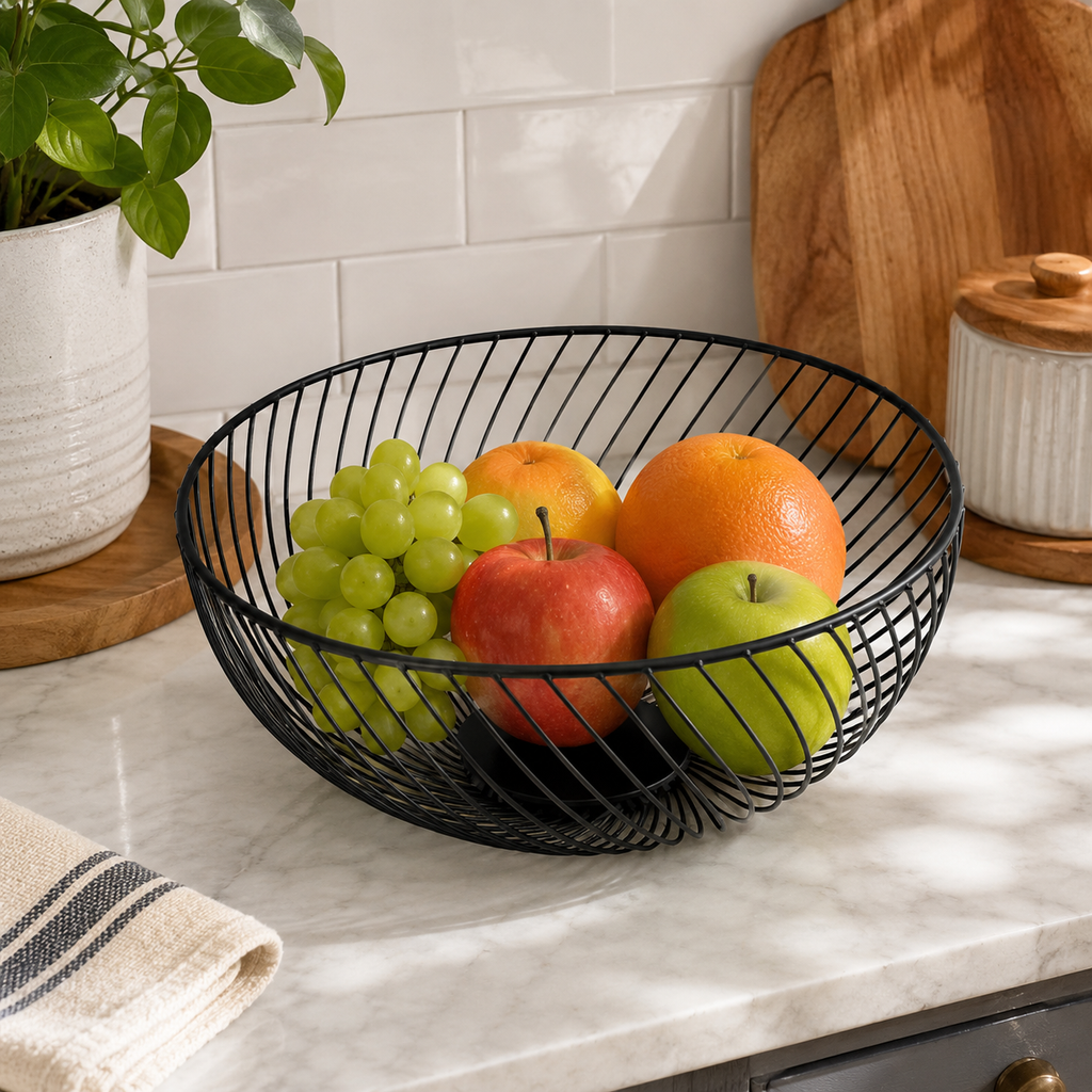 Modern Black Wire Fruit Basket (YM1022)