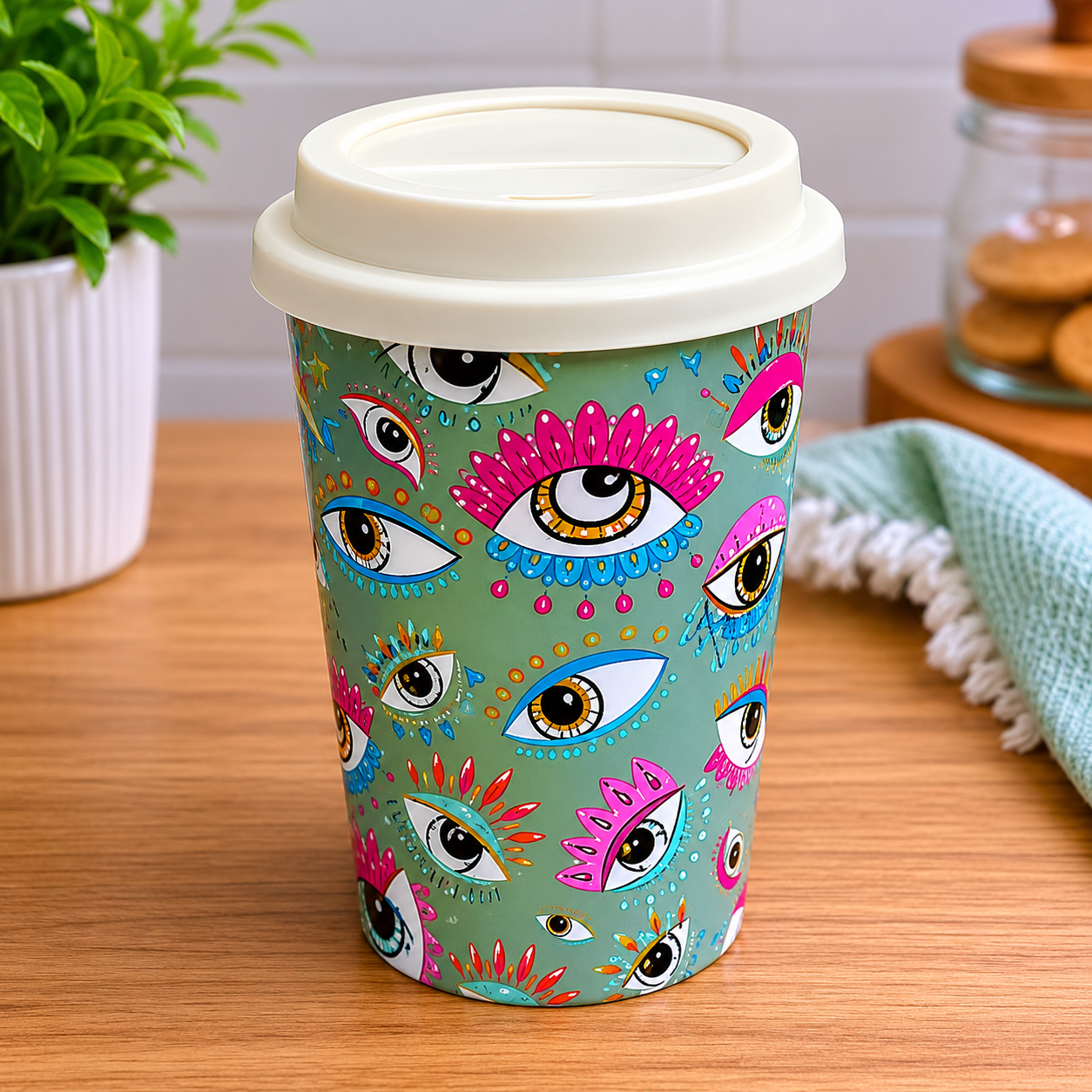 Minimalist Green Ceramic Coffee Mug (YM2827)
