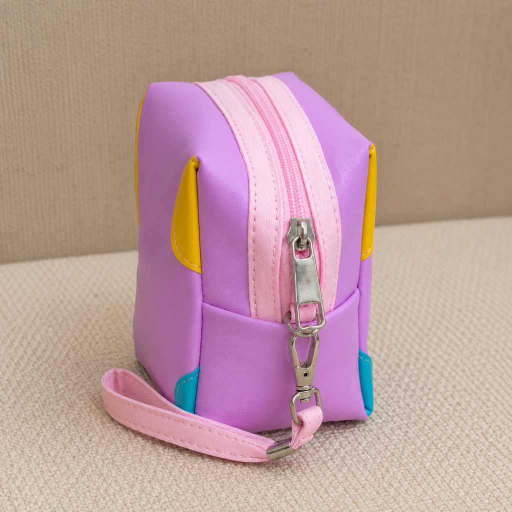 Vibrant Mini Purple Makeup Bag with Wrist Strap (YM1908)