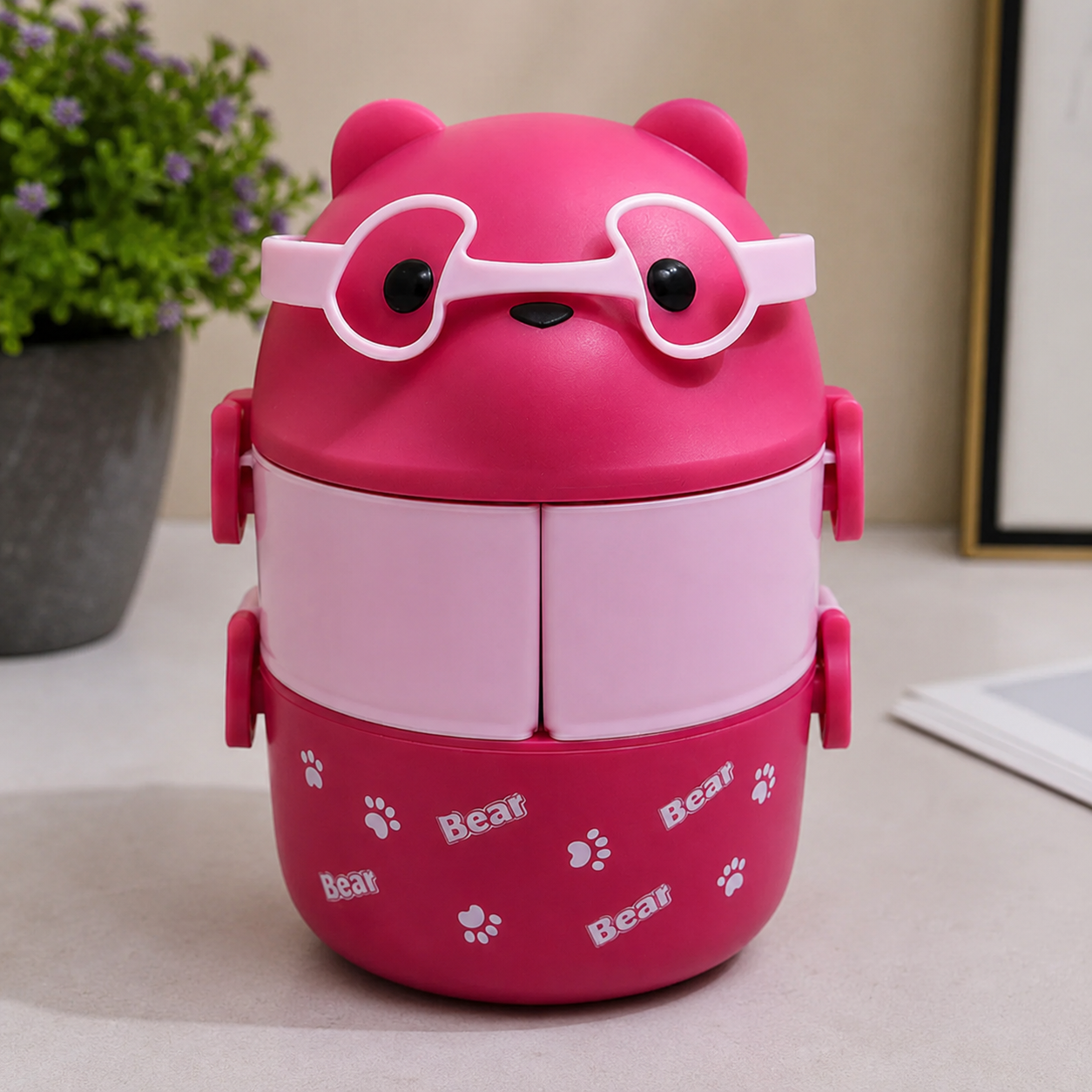Cute Pink Cat Face Kids Lunch Jar (YM515)