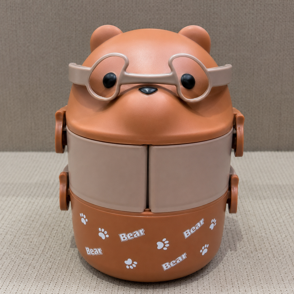 Cute Brown Cat Face Kids Lunch Jar (YM515)