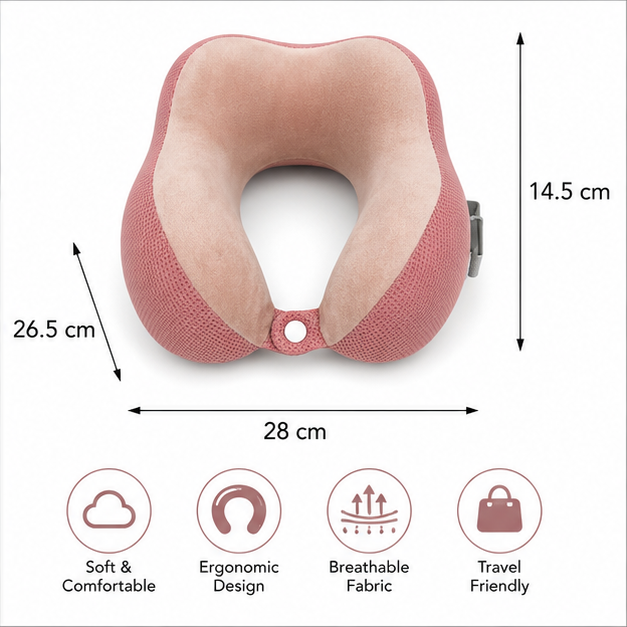 Soft Pink Neck Pillow for Travel & Relaxation (YM1855)