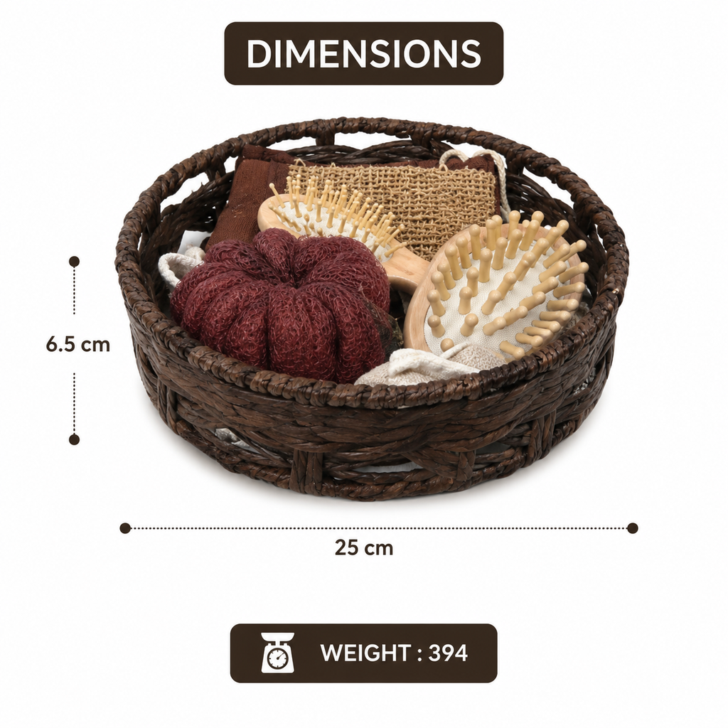 Rustic Dark Brown Round Bath Gift Basket Set (YM746)