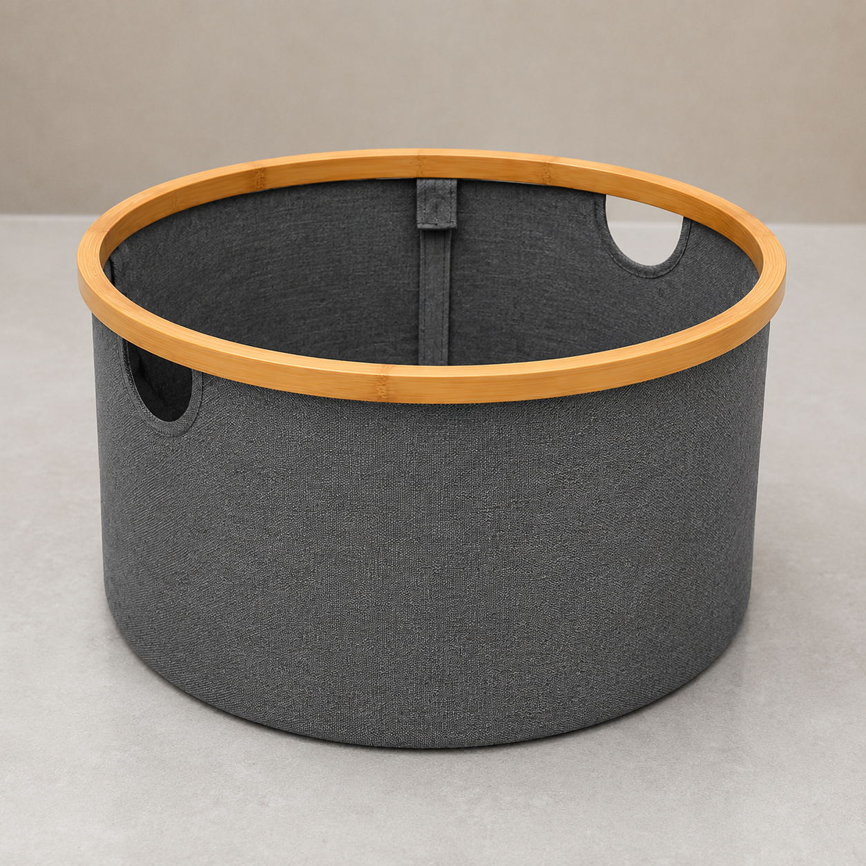 Round Grey Laundry Basket with frame (YM1886)