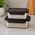 2-Piece Stainless Steel Lunch Box Set with Airtight Lids (YM2071)