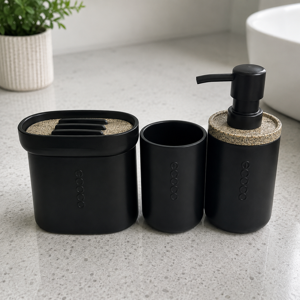 Bathroom Accessories Set – Matte Black Premium Collection (YM273)