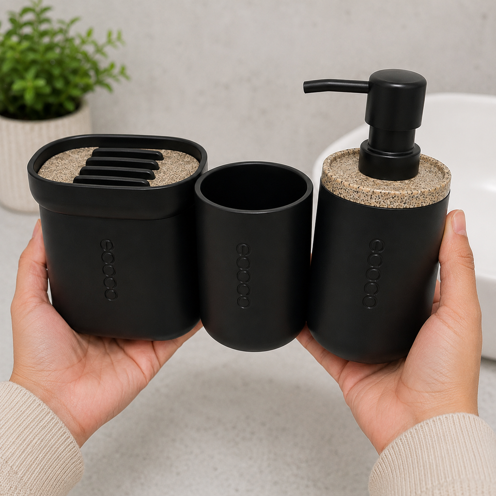 Bathroom Accessories Set – Matte Black Premium Collection (YM273)
