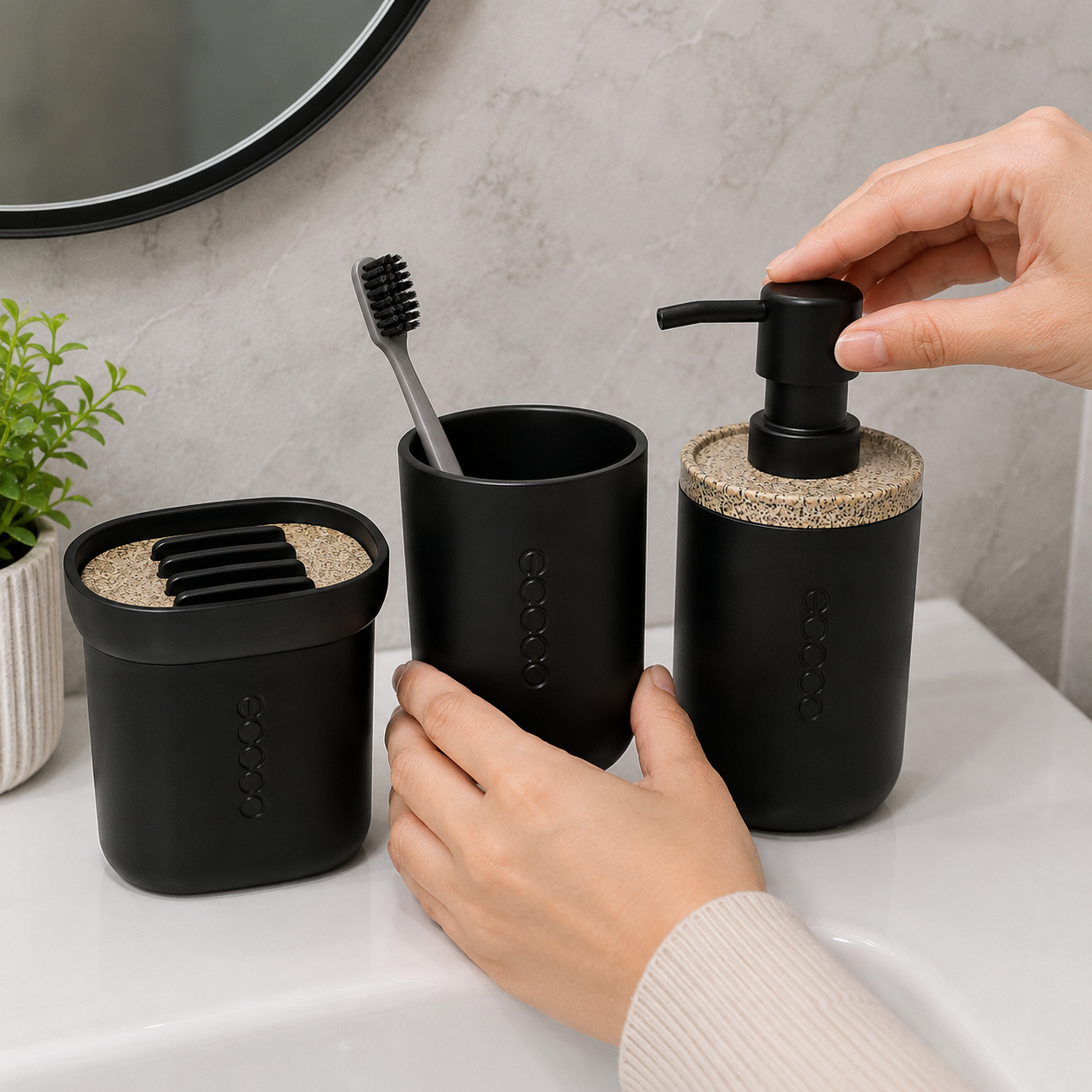 Bathroom Accessories Set – Matte Black Premium Collection (YM273)