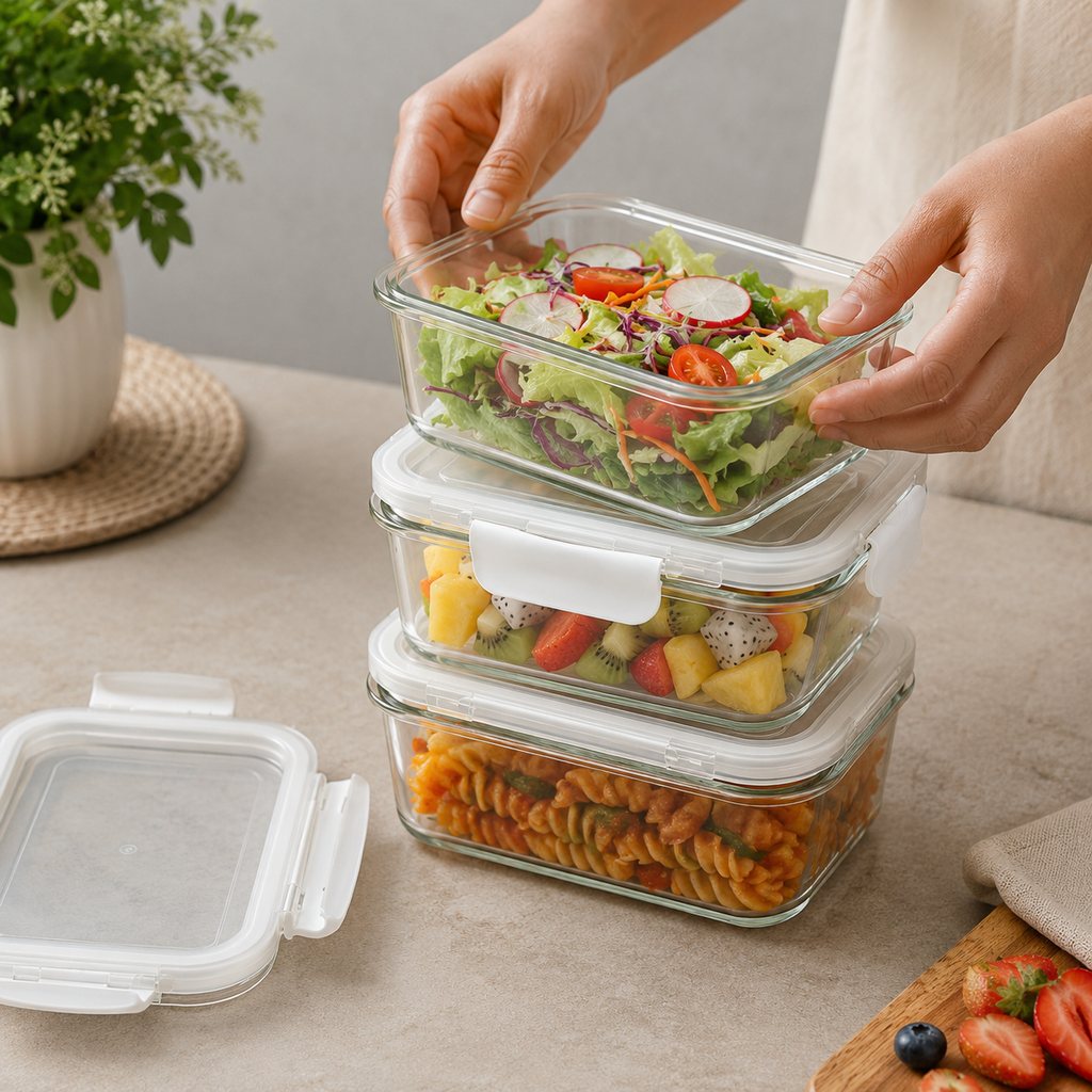 3-Piece Rectangular plastic Food Storage Container Set (YM2771)