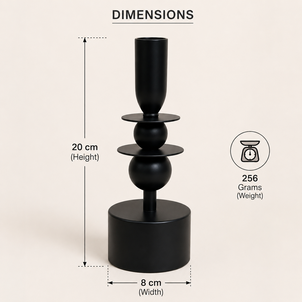 Modern Black Metal Candle Stand (YM1131)