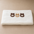 Kids White Soft Towel with Bear Design (YM1212)