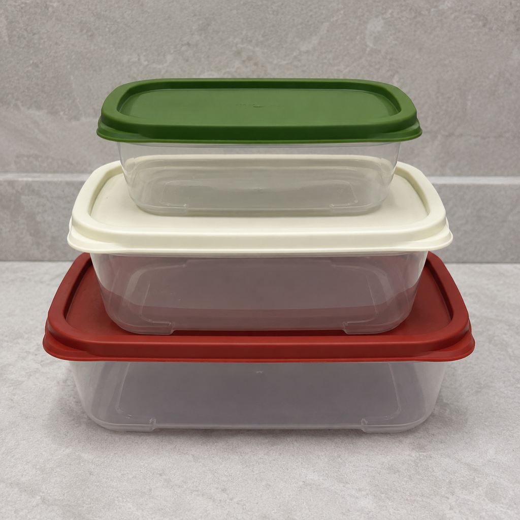 3-Piece Rectangular Plastic Food Storage Container Set (YM535)