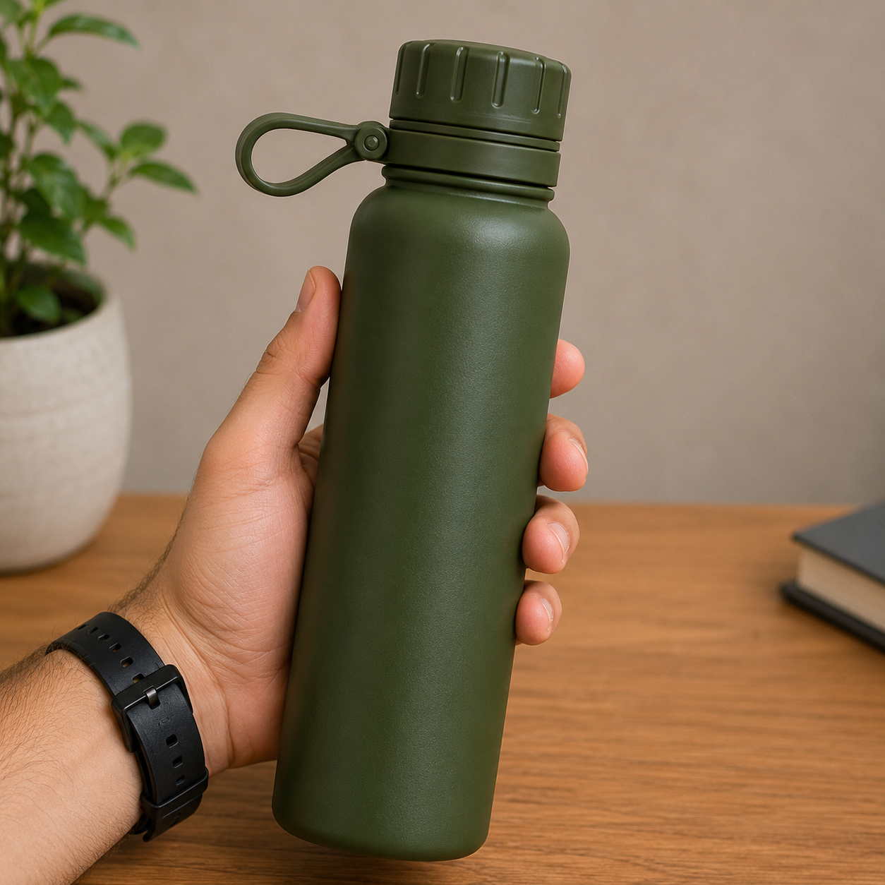 Olive Stainless Steel Water Bottle (YM2624)