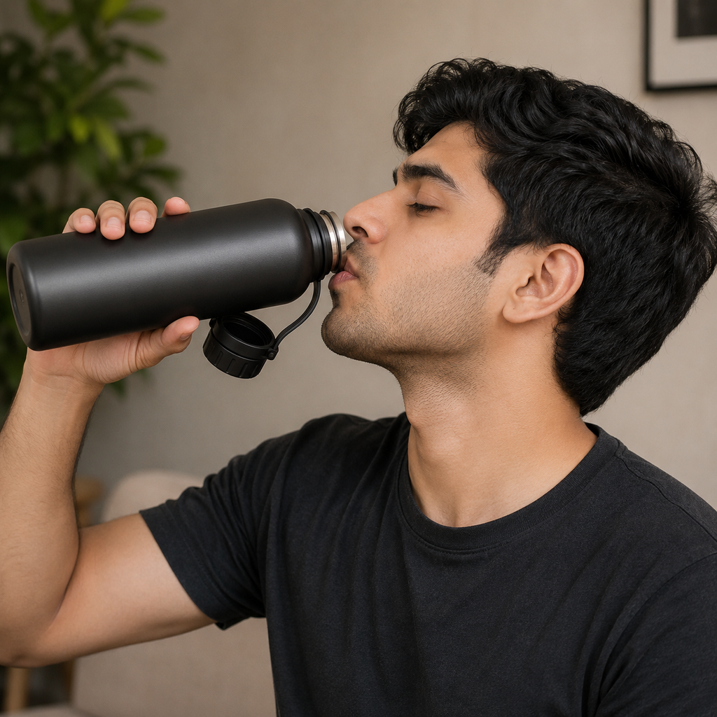 Grey Stainless Steel Water Bottle (YM2624)