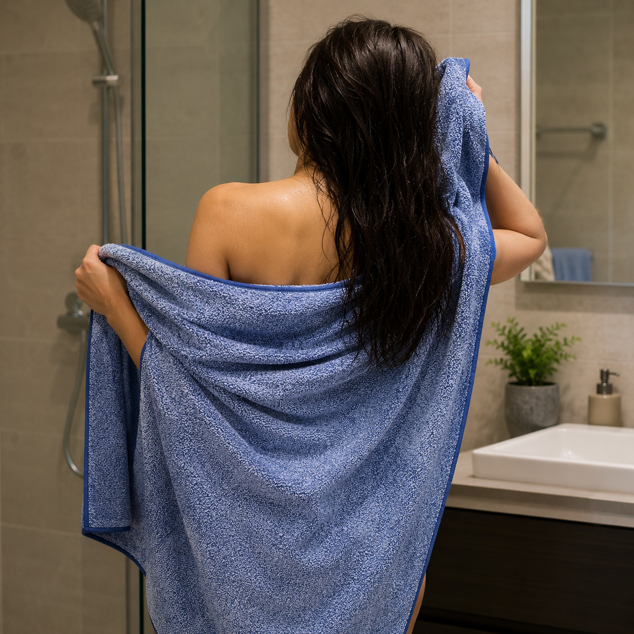 Luxury Soft Blue Bath Towel (YM2645)