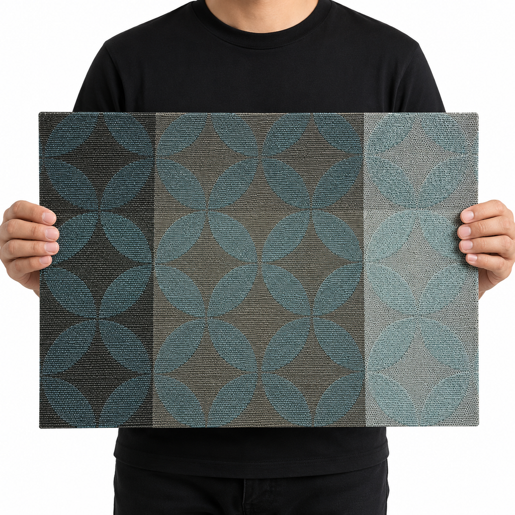 6-Piece Printed Blue Floral Table Mats Set (YM713)