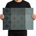 6-Piece Printed Blue Floral Table Mats Set (YM713)