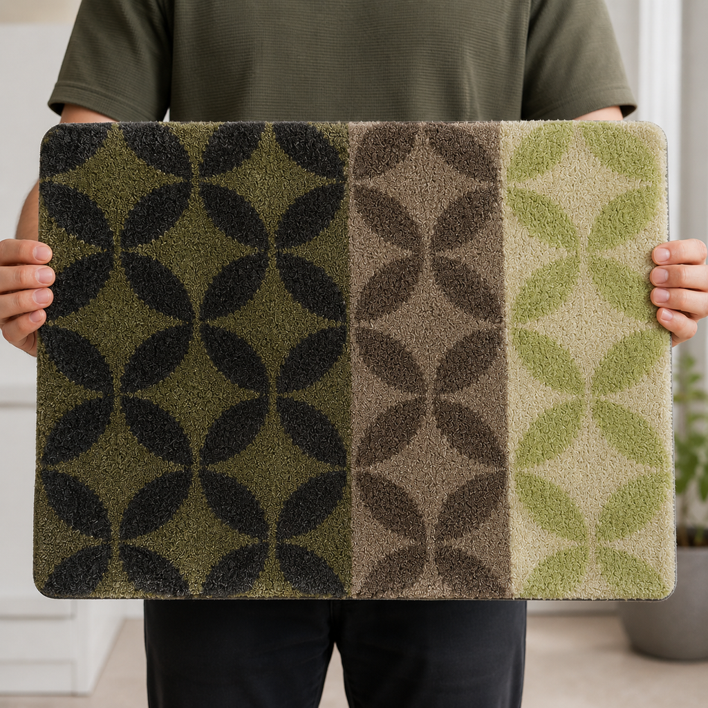 6-Piece Printed Green Floral Table Mats Set (YM713)