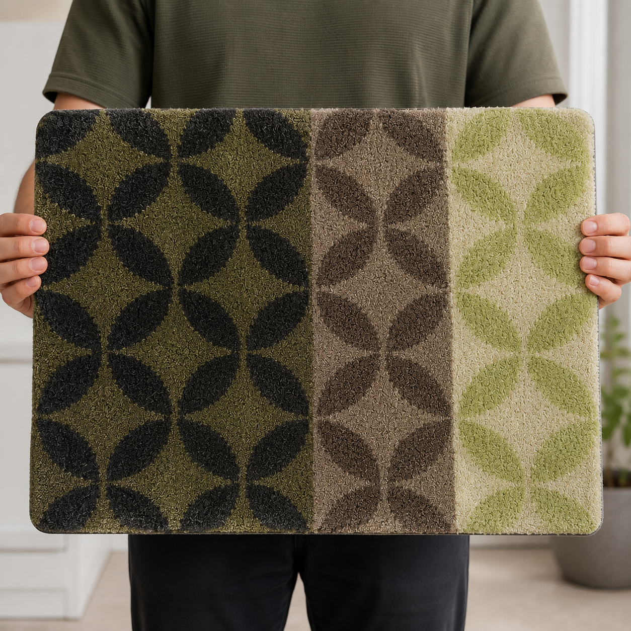 6-Piece Printed Green Floral Table Mats Set (YM713)