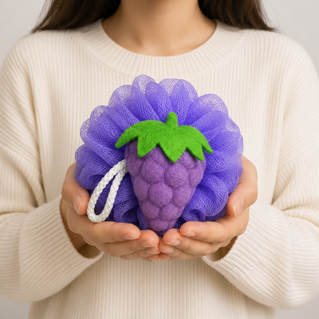 Purple Grape Bath Sponge Loofah Pouf (YM739)