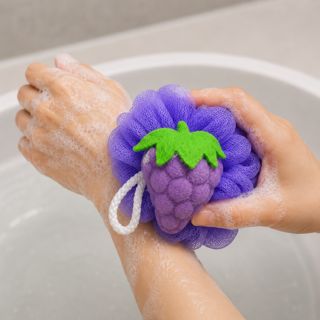 Purple Grape Bath Sponge Loofah Pouf (YM739)