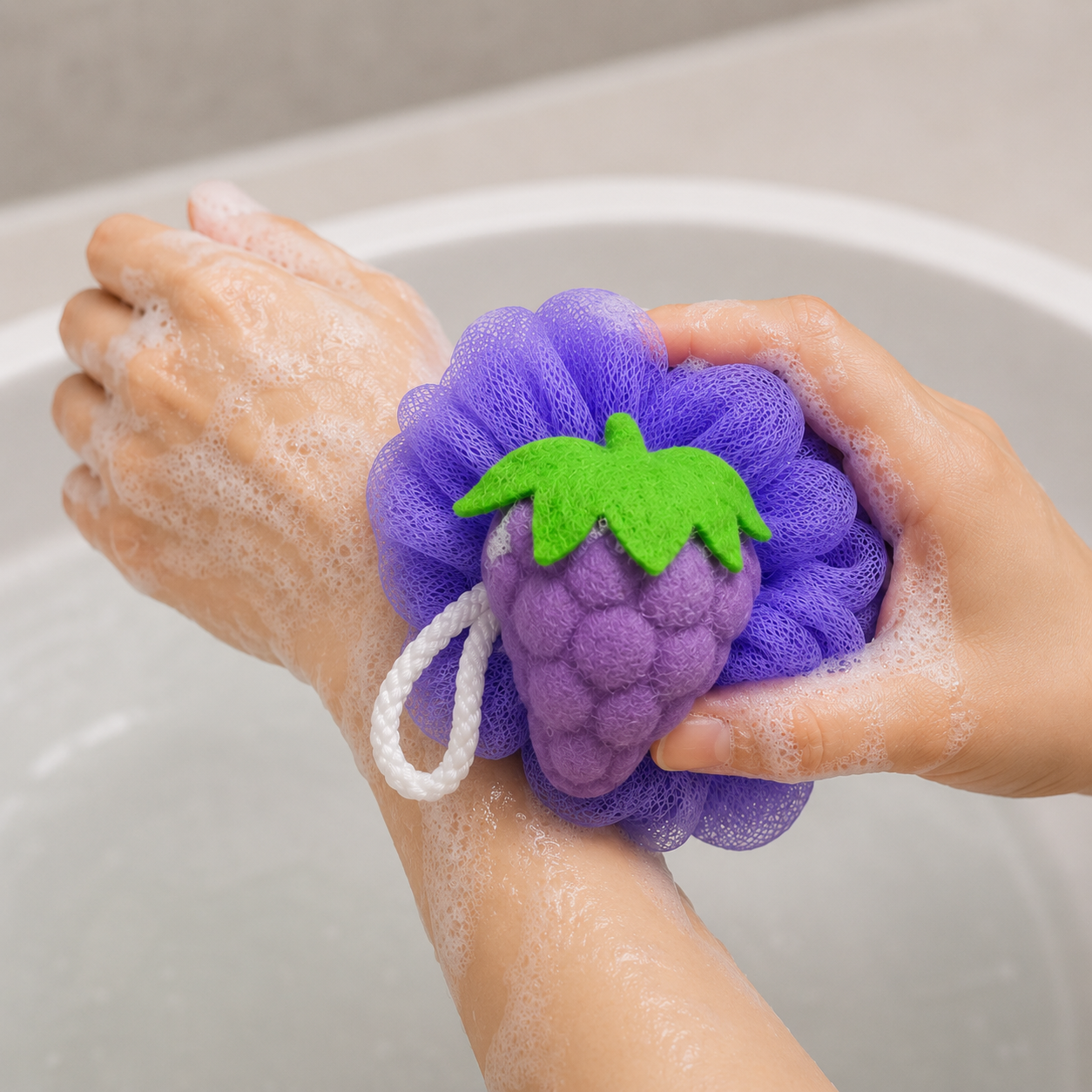 Purple Grape Bath Sponge Loofah Pouf (YM739)