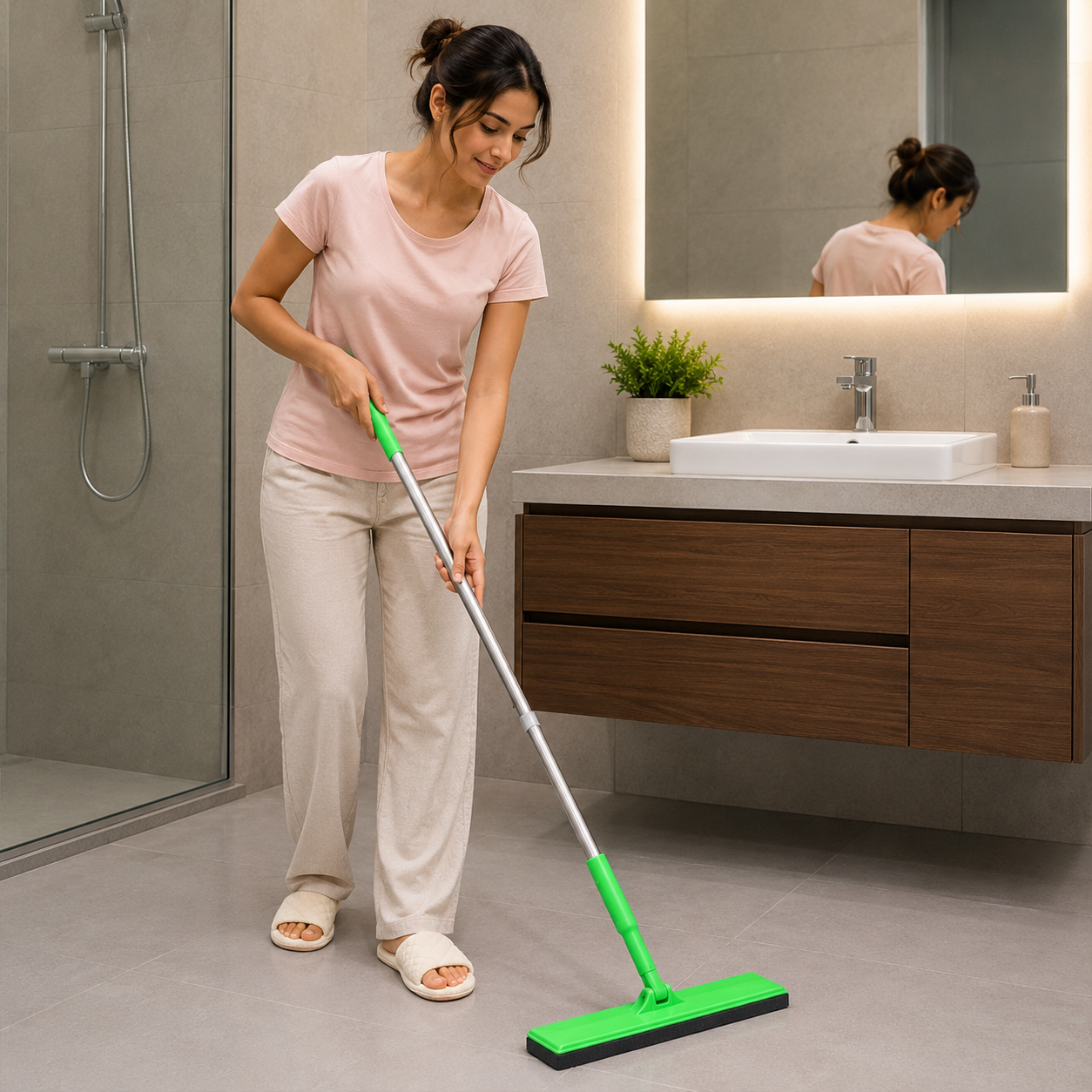 Green Telescopic Floor Squeegee Wiper (YM344)