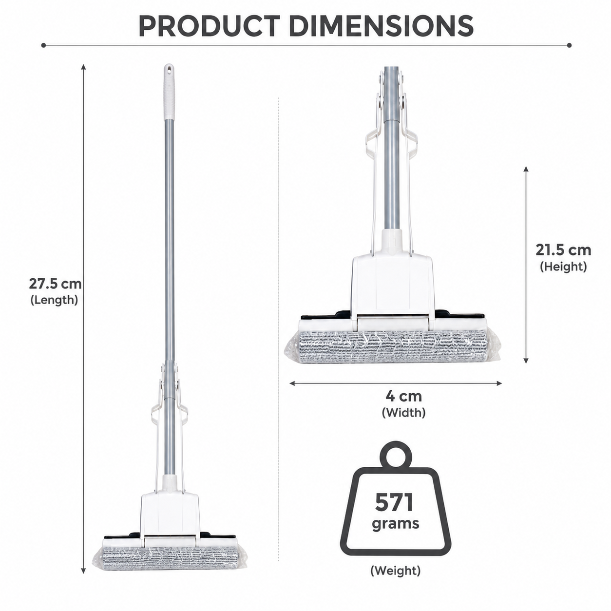 Telescopic Flat Floor Mop with Microfiber Pad (YM351)