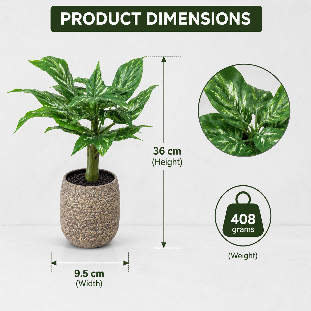 Artificial Decorative Plant in Textured Pot (YM2258)