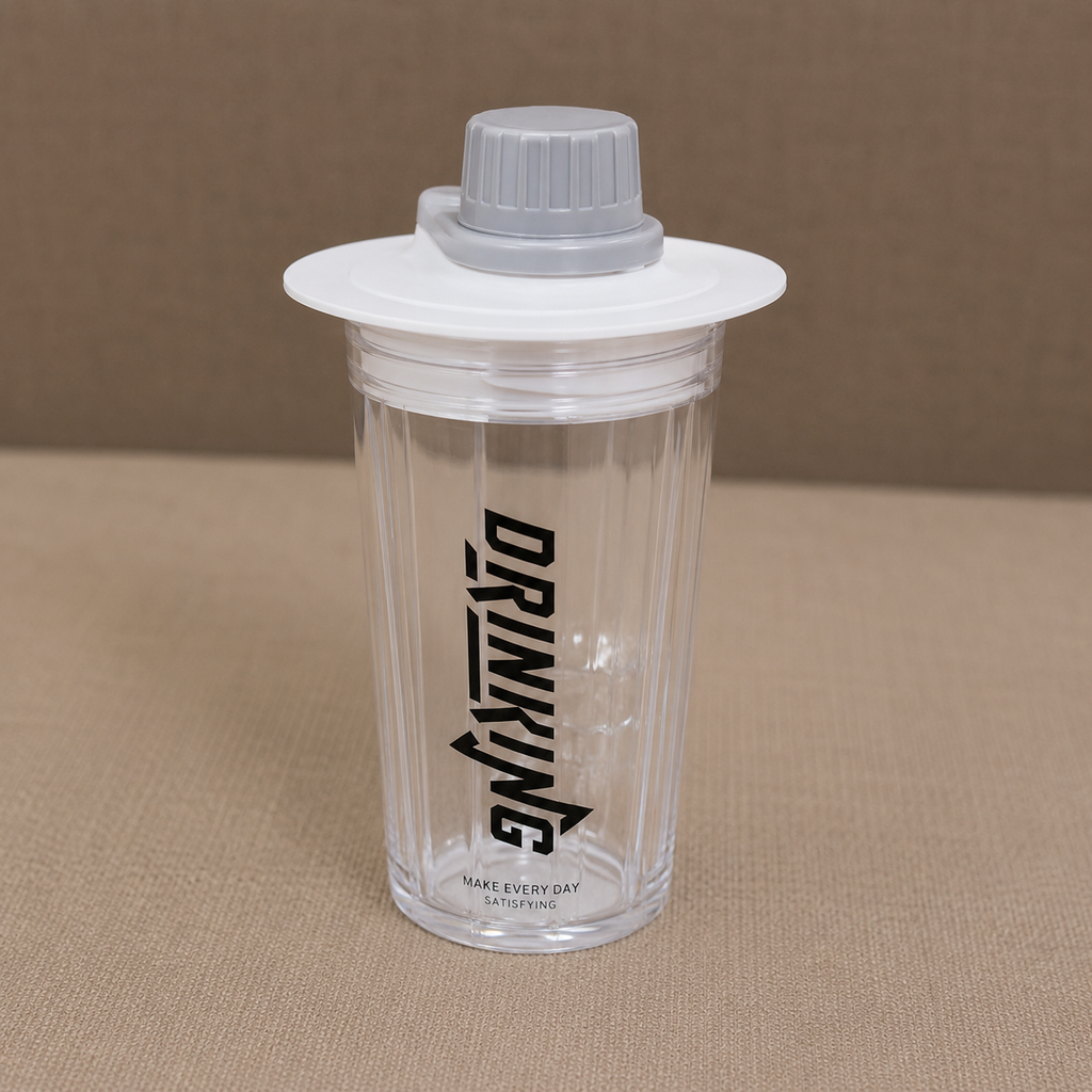 Transparent Plastic Drinking Shaker Bottle with Flip Lid (YM2148)