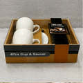 Ceramic Cup Set White – Elegant Drinkware Set of 4 (YM790)