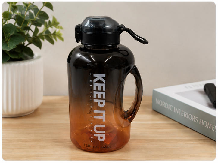 Black Plastic Sipper Bottle 1200ml (YM2125)