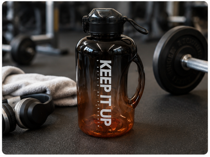 Black Plastic Sipper Bottle 1200ml (YM2125)