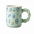 Green Ceramic Tea Coffee Mug for Drinkware Collection (YM2844)