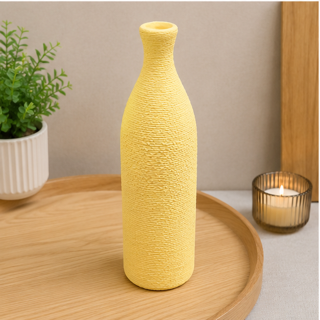 Yellow Textured Decorative Vase for Home Décor (YM1112)