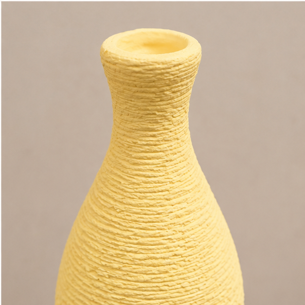 Yellow Textured Decorative Vase for Home Décor (YM1112)