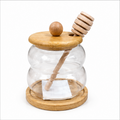 Glass Honey Jar with Wooden Dipper and Lid (YM2445)