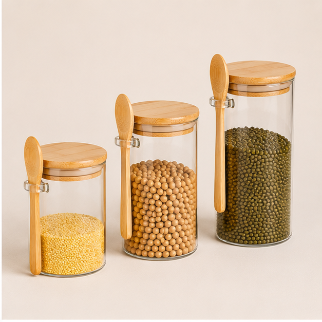 Glass Storage Canister with Spoon (YM2431)